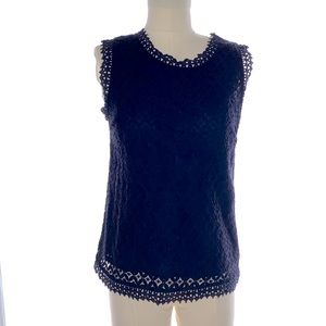 Merona - navy blue floral blouse